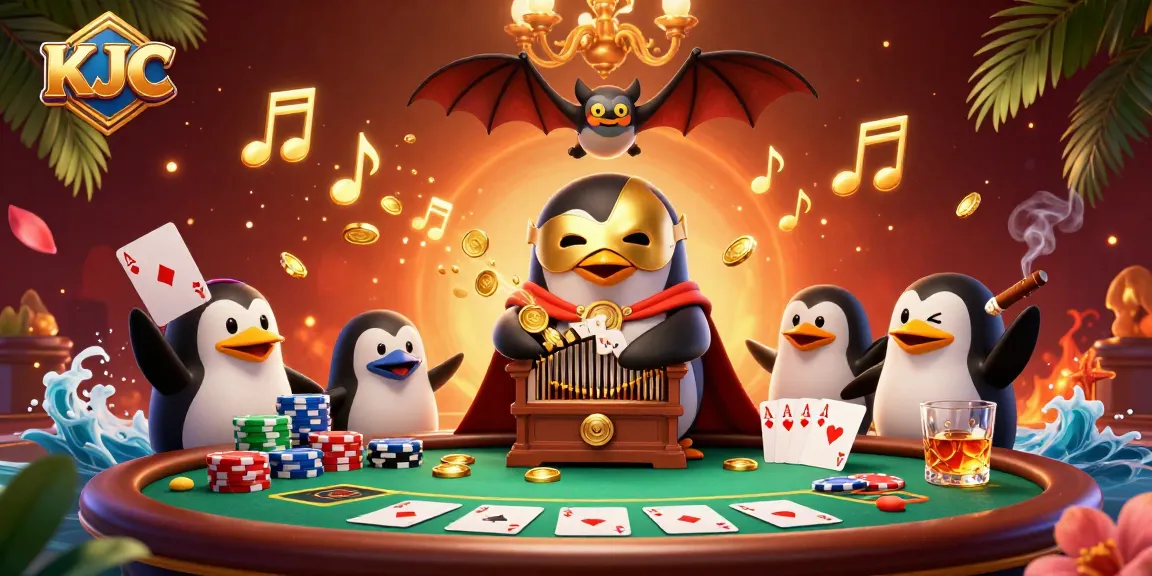 KJC engages players with a lively illustration of online poker and spectacular gaming elements, bringing excitement to the table.