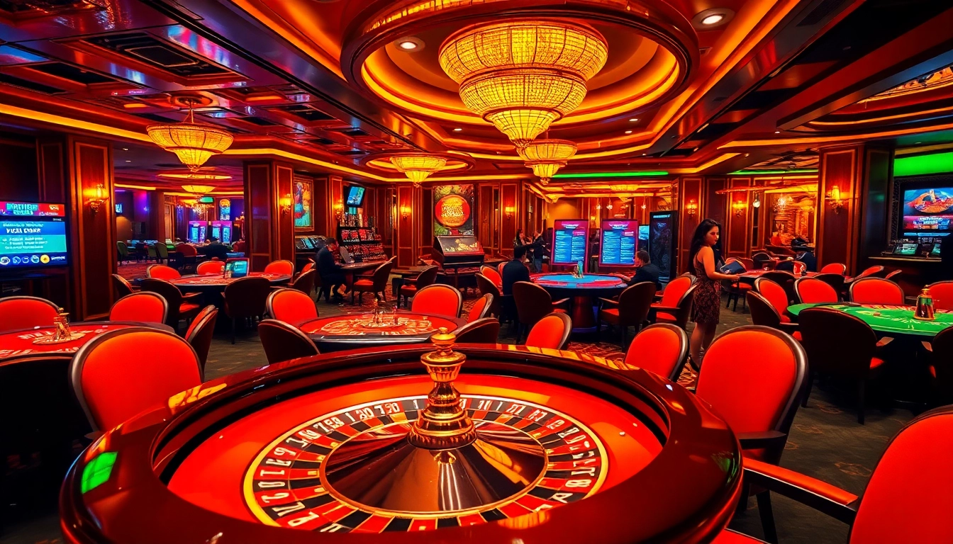 Experience high-stakes gaming at KUWIN’s luxurious casino tables with vibrant roulette action.