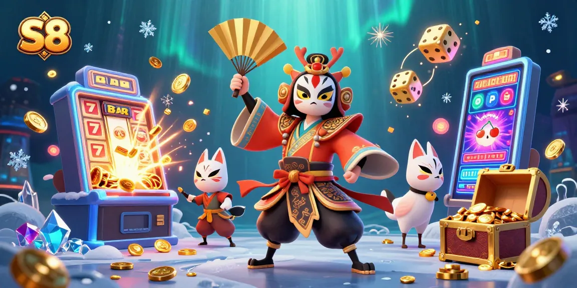 S8 showcases a thrilling jackpot scene with vibrant characters and dynamic casino elements.