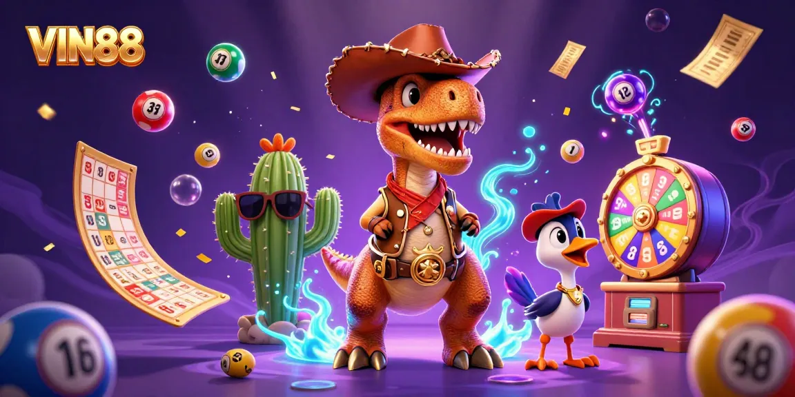 Experience VIN88 thrills with colorful lottery-themed casino action featuring dynamic characters.