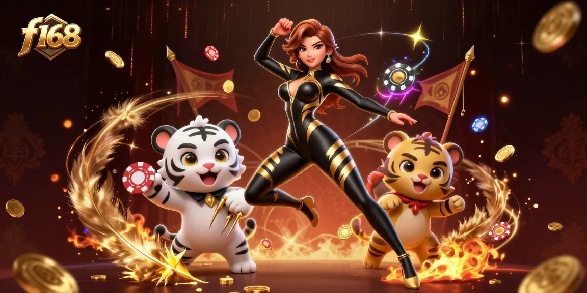 Experience thrilling gaming action at f168 with our stunning casino illustration featuring unique game elements.