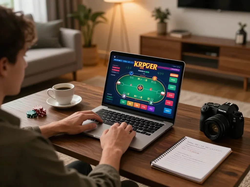 Engaging online gaming scene at home with xin88 logo visible on screen, showcasing strategic gameplay moments.