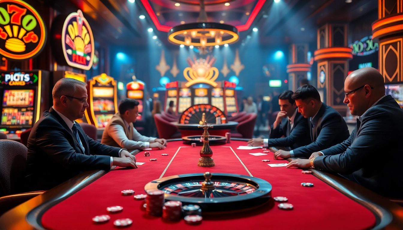 SODO Casino captivating poker action with players, chips, and roulette ambiance.