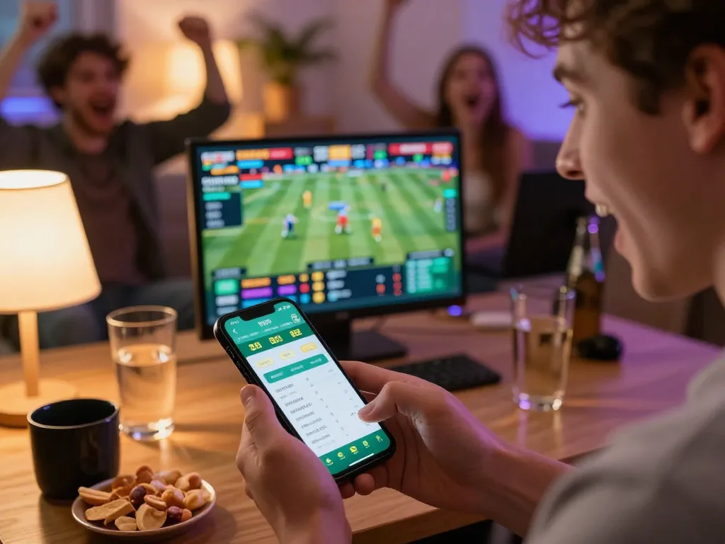 Experience thrilling sports betting with EE88 on your smartphone in a lively game night.