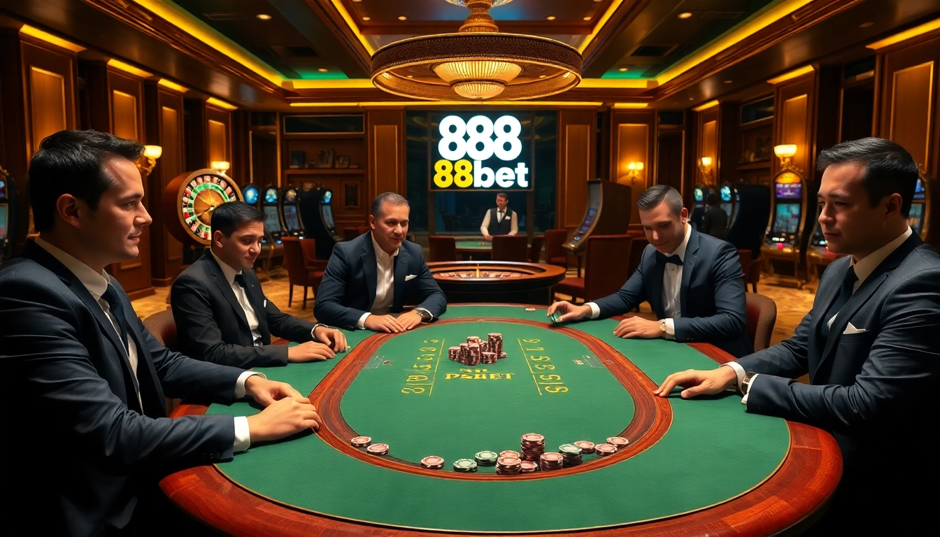 Playing high-stakes poker at 88bet with elegant chips and a stylish casino ambiance.