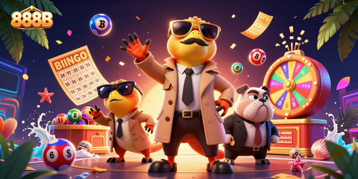 Capture exciting moments at 888B, where colorful lottery elements bounce as raptors enter a VIP casino.
