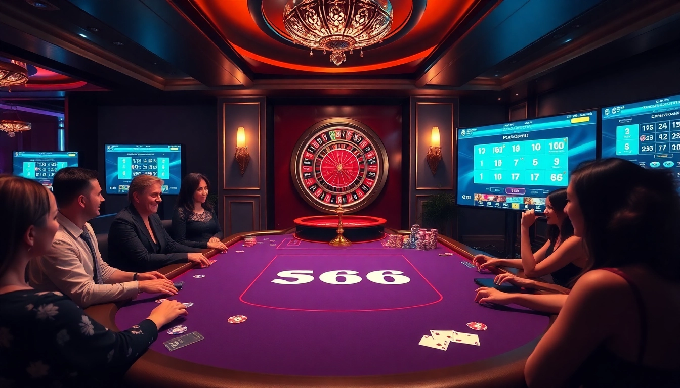 S666 players enjoying a thrilling gaming experience at a luxurious casino table.