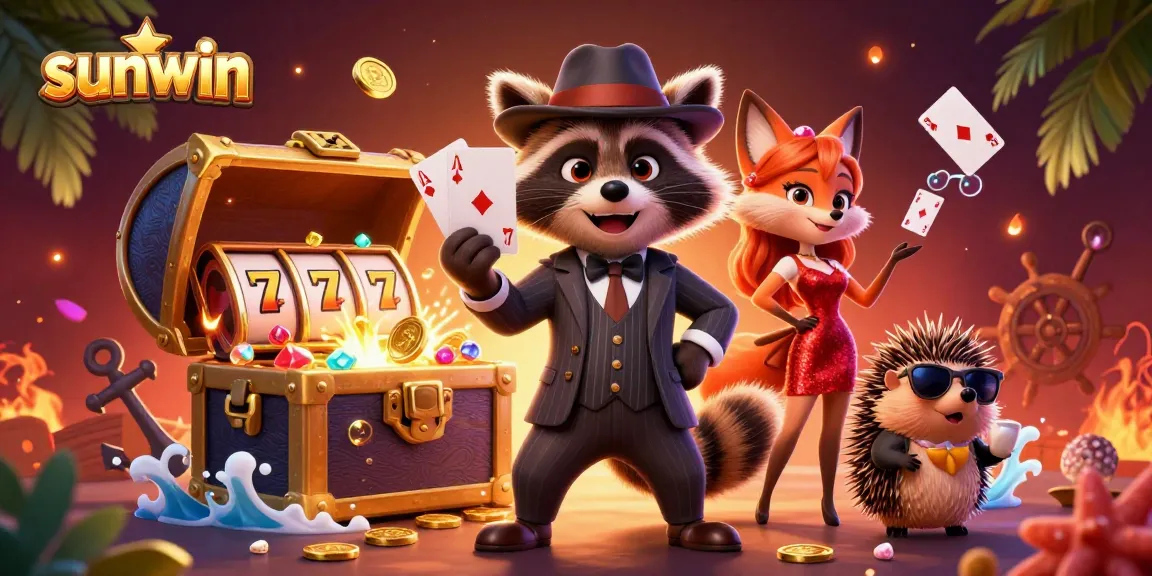 Experience exhilarating action with sunwin's vibrant casino scene featuring charming characters and gaming elements.