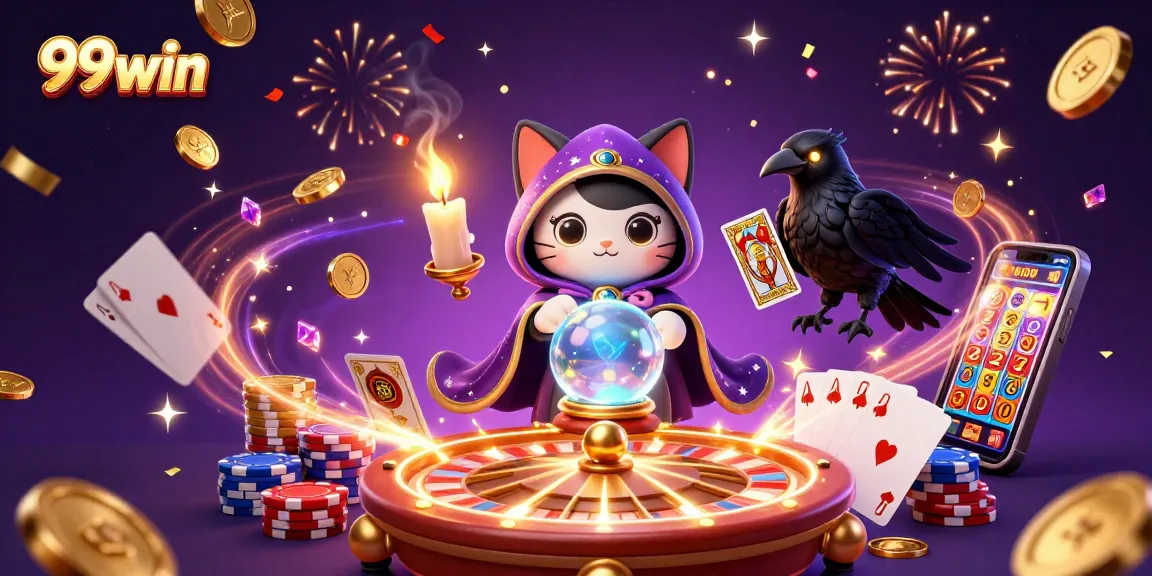 Engage with 99win's thrilling casino ambiance featuring vibrant characters and dynamic game elements.