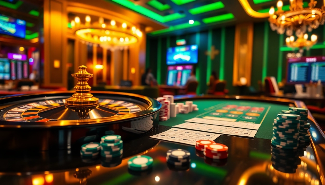 Lô đề online betting action with vibrant casino elements, capturing excitement and professionalism in gambling.
