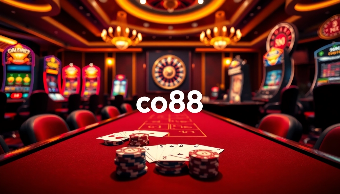 Experience the excitement at co88 with vibrant casino tables and captivating slot machines.