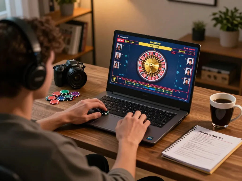 Engaging online roulette gameplay with F168, showcasing an immersive home gaming setup.