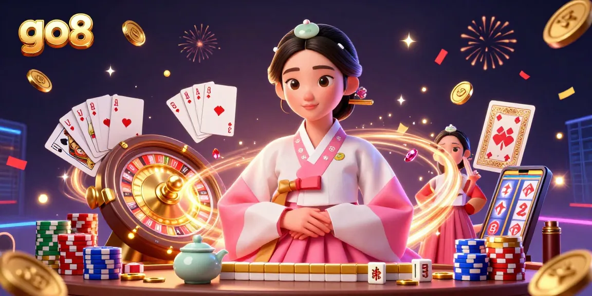 Spin and win at go8 with an elegant Asian woman enjoying a dynamic casino environment.