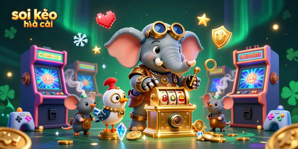 Engage with the thrilling soi kèo nhà cái gaming experience featuring steampunk characters and vibrant casino elements.