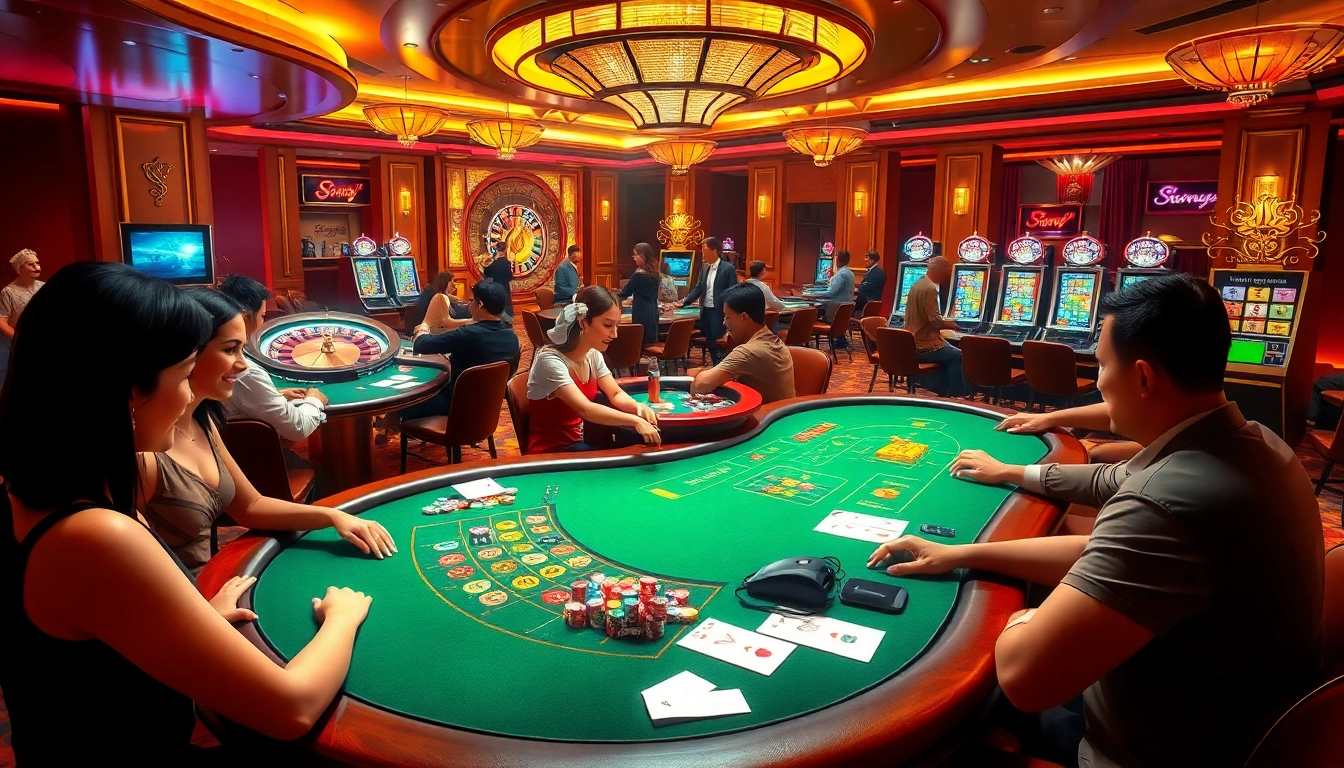 Experience the thrill of betting with sunwin in a luxurious casino setting featuring live games and exciting action.