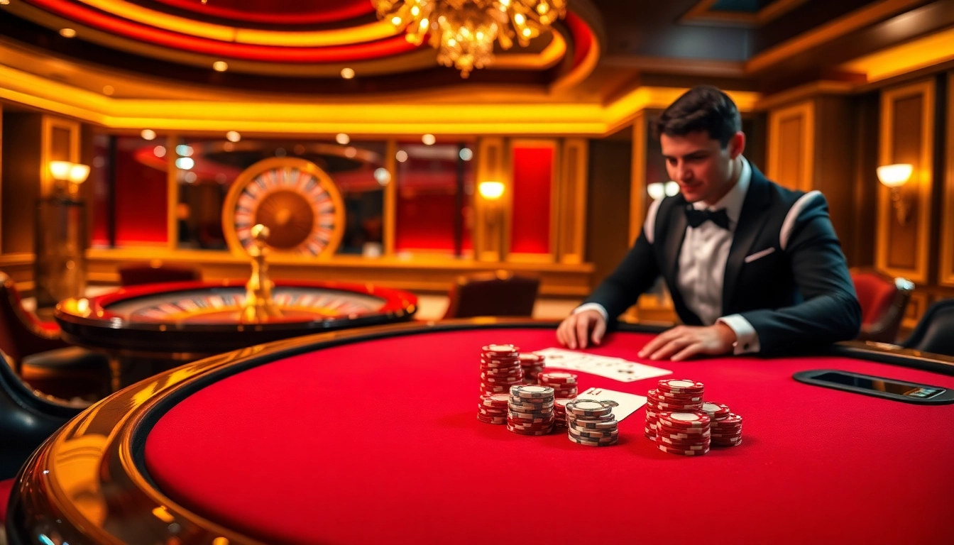 Experience the excitement of go99 at a luxurious casino table filled with cards and chips.
