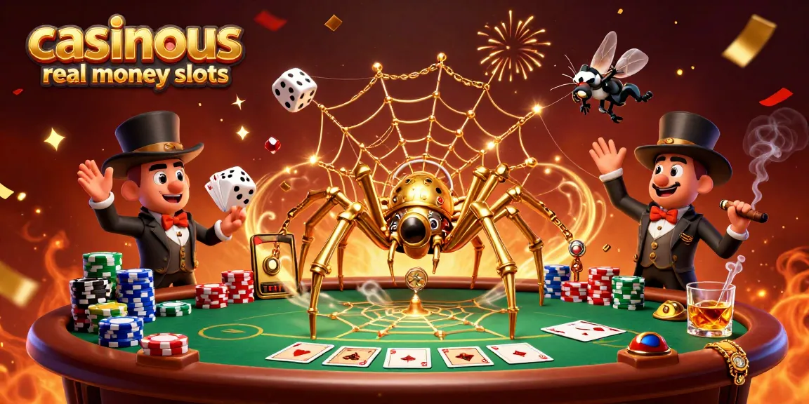 Engage with casinous real money slots through a 3D cartoon steampunk scene of chance and excitement.