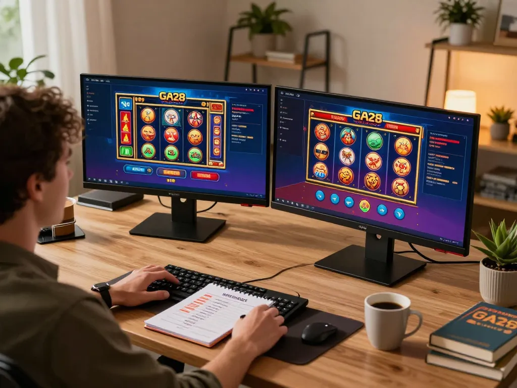 Experience thrilling online gaming at GA28 with a stylish home setup for strategic plays.