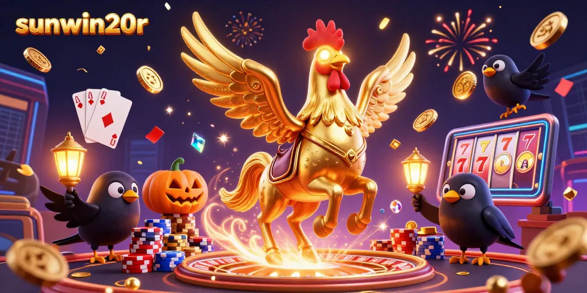 Experience winning with the vibrant visuals of sunwin20r in this 3D casino scene.
