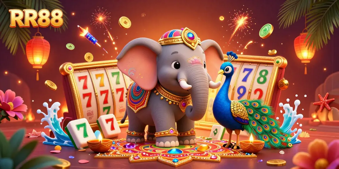 Play exciting casino games at RR88, featuring vibrant characters and dynamic gambling elements in a captivating 3D scene.