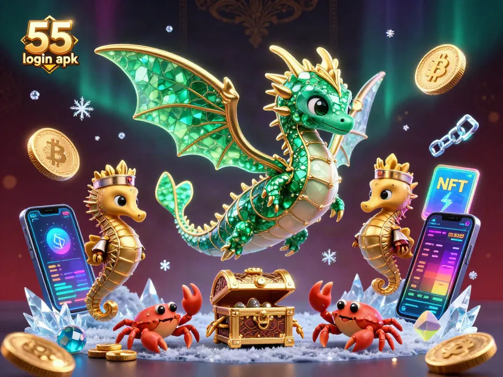 Experience exciting gameplay with the 55 club login apk, showcasing vibrant 3D characters and dynamic crypto elements.
