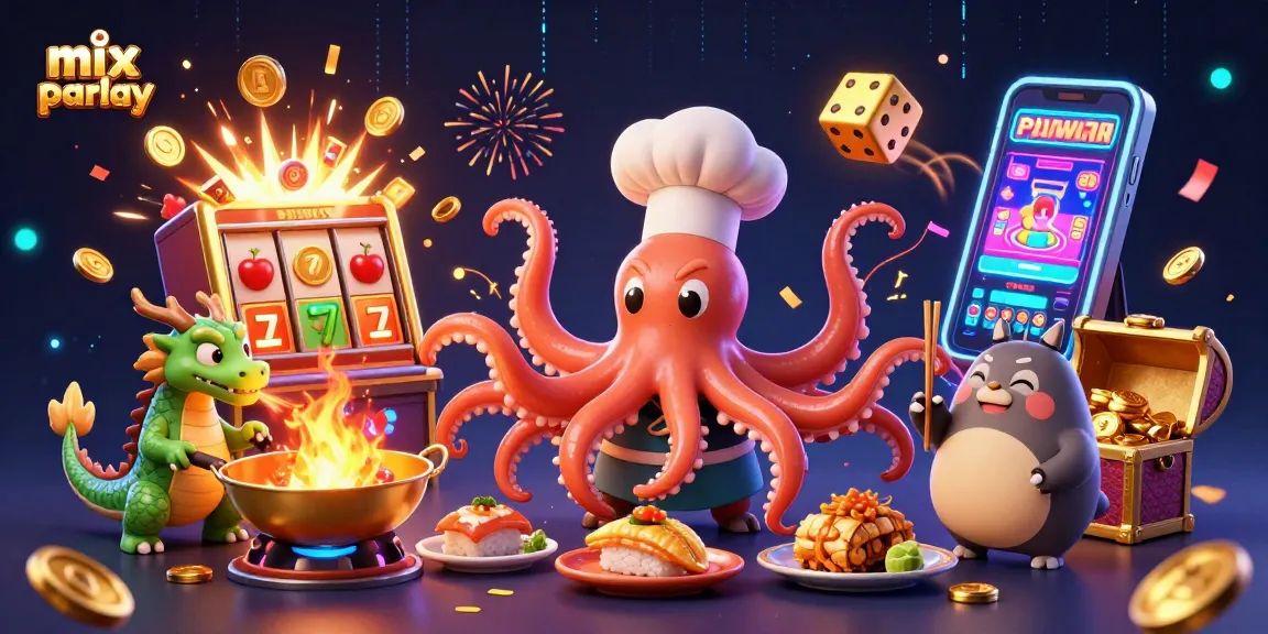 Experience mix parlay excitement with cartoon characters enjoying thrilling casino elements