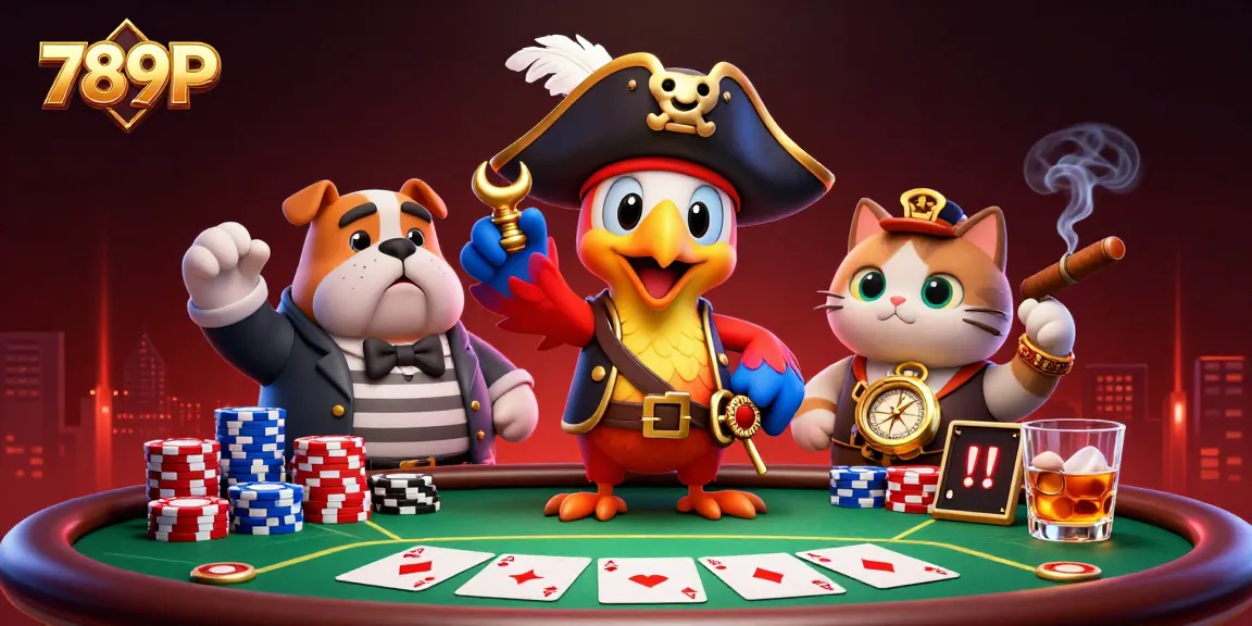 Engage in thrilling gameplay with 789P as the pirate captain leads a dynamic poker scene filled with vibrant energy.