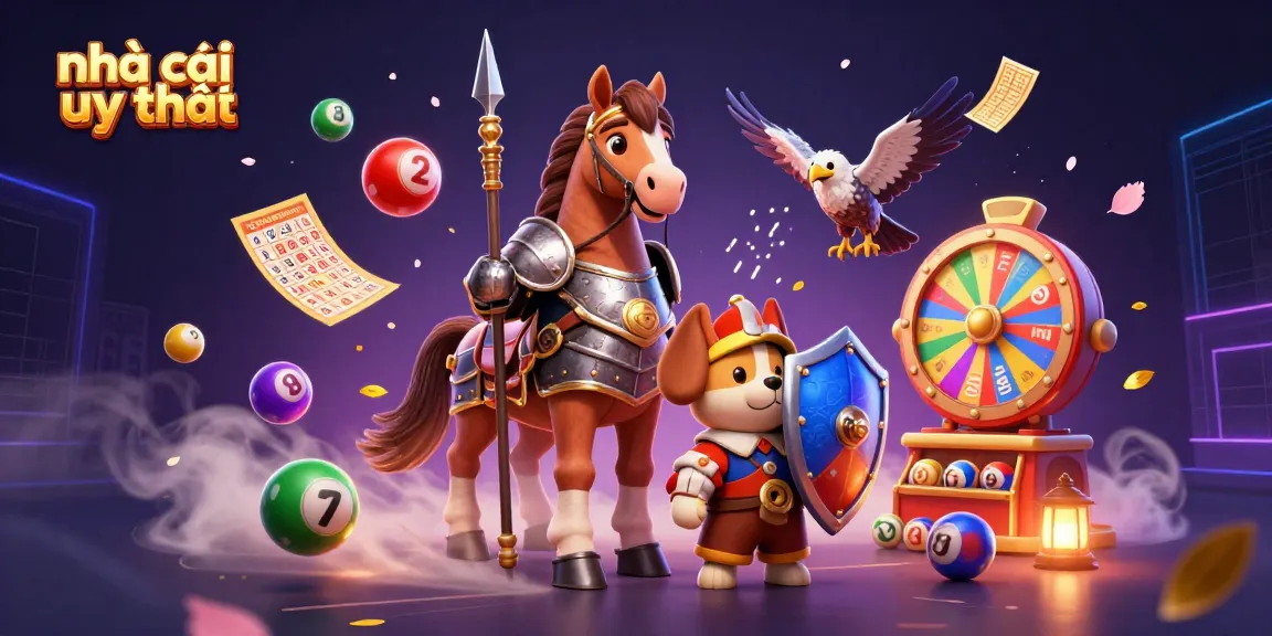 Engaging scene at nhà cái uy tín features a knight, puppy, and falcon with dynamic casino elements.