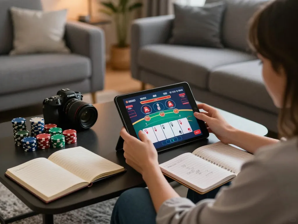 Pemain terlibat dalam permainan poker di aplikasi 88id, menampilkan suasana permainan di rumah yang strategis