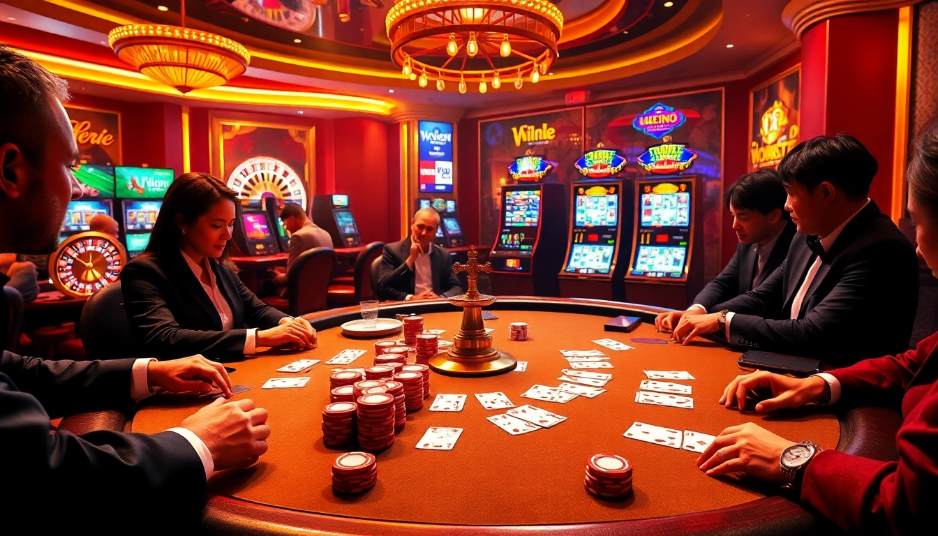 Experience the excitement of high-stakes gambling at https://vu88.tech/ with vibrant poker games and roulette action.