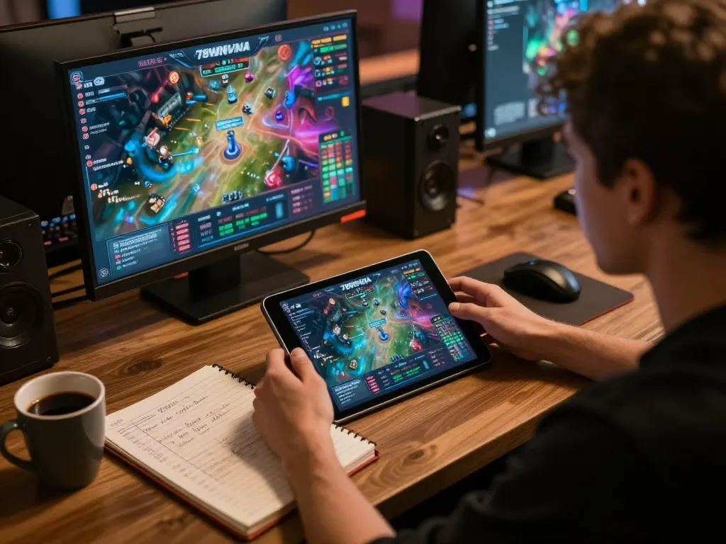 Engaged player using 78winvina’s online casino platform while strategizing.