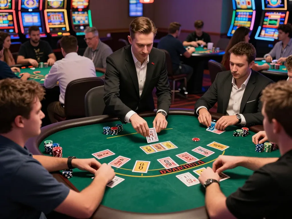 Experience thrilling blackjack gameplay at gk88 casino with strategic moves and vibrant atmosphere.