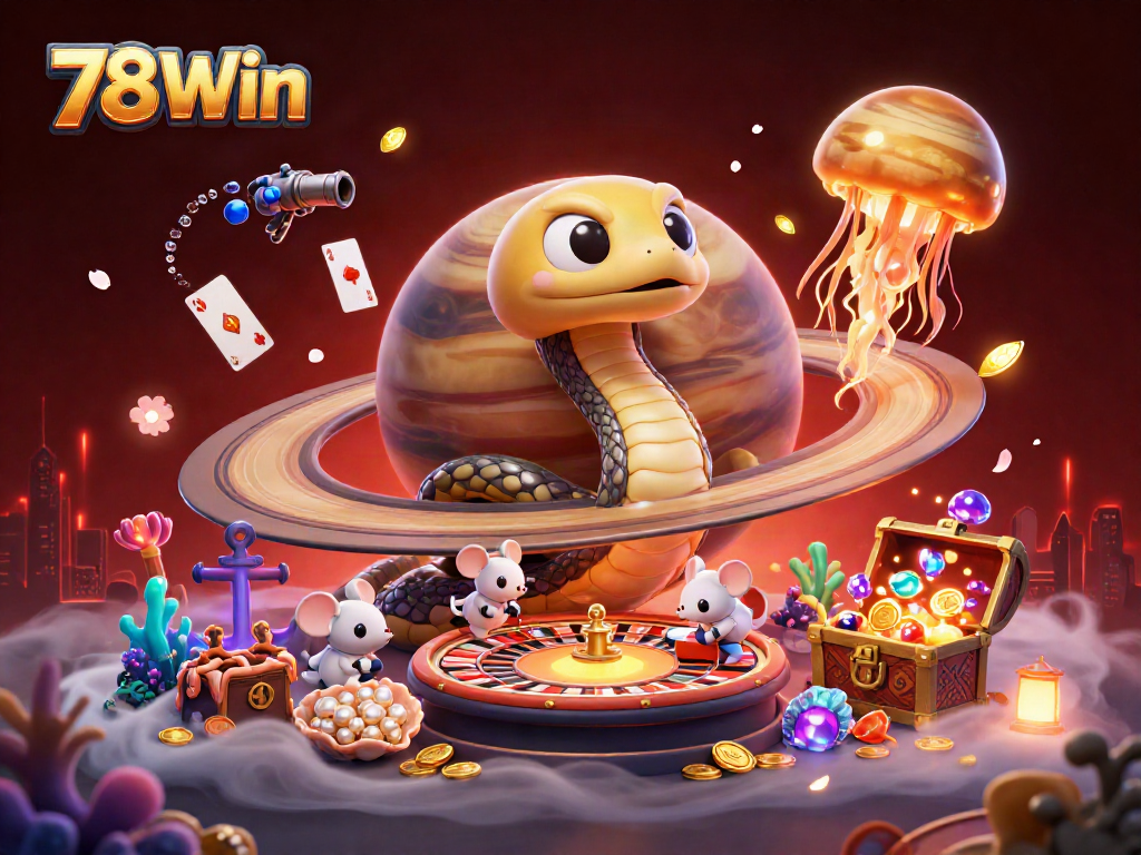 Engage with thrilling gameplay at 78Win’s casino featuring astronauts and cosmic elements.
