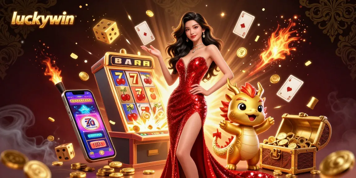 Experience the thrill of luckywin gaming with striking visuals and dynamic elements in a casino setting.