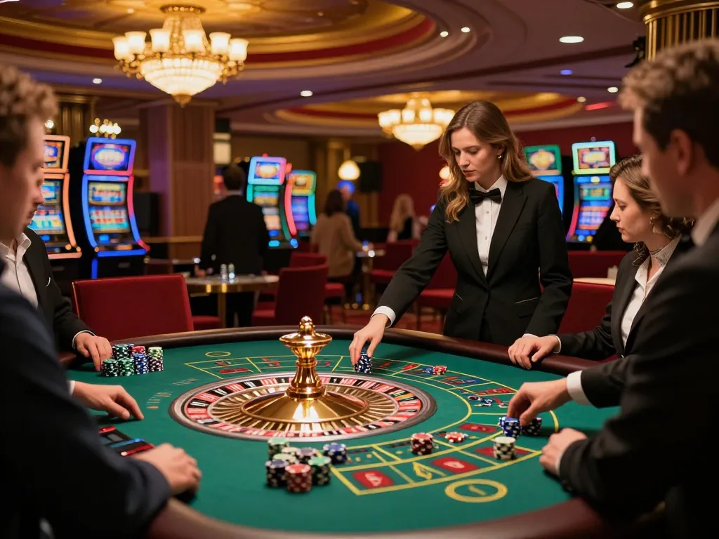 Experience the thrill of roulette at sunwin casino with players placing strategic bets on a luxurious table.