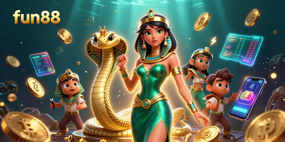 Win big at fun88 with this vibrant 3D casino scene showcasing dazzling characters and crypto elements.