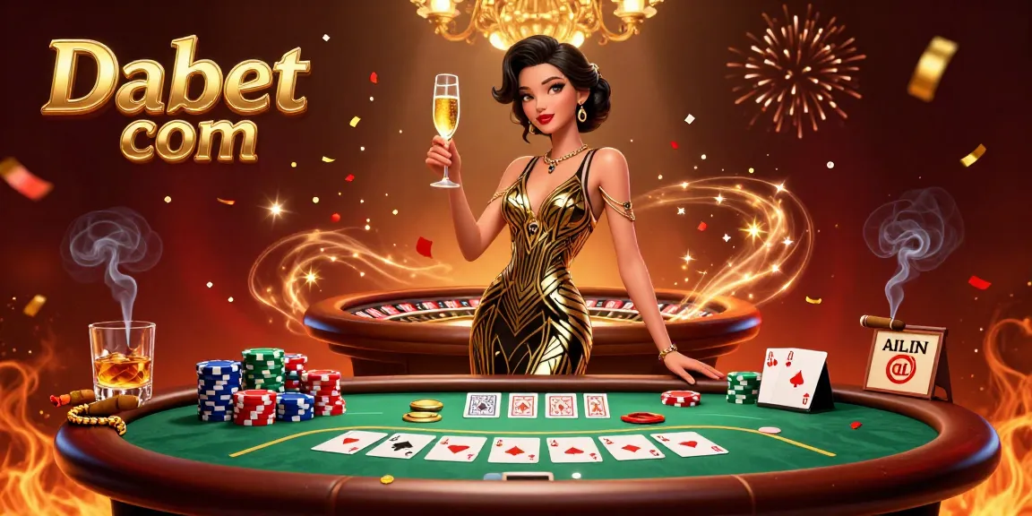 Experience the thrill at Dabet com with an elegant depiction of glamour and high-stakes gaming.