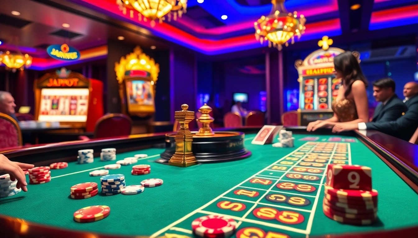 Engaging players at a luxurious casino table in the MM88 report environment, showcasing vibrant chips and cards.