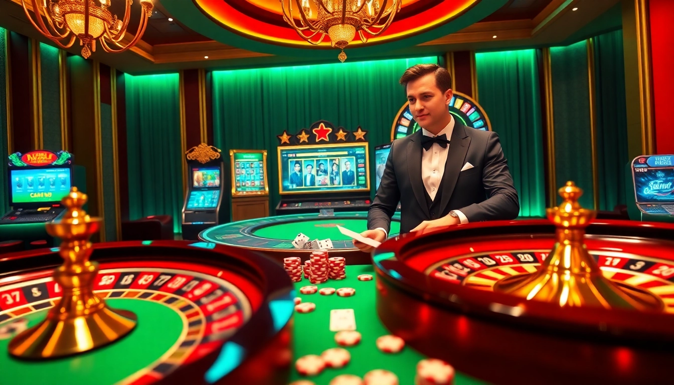Experience the thrills of online gambling at https://af88.bid/ with an exhilarating casino scene featuring a roulette wheel and poker chips.