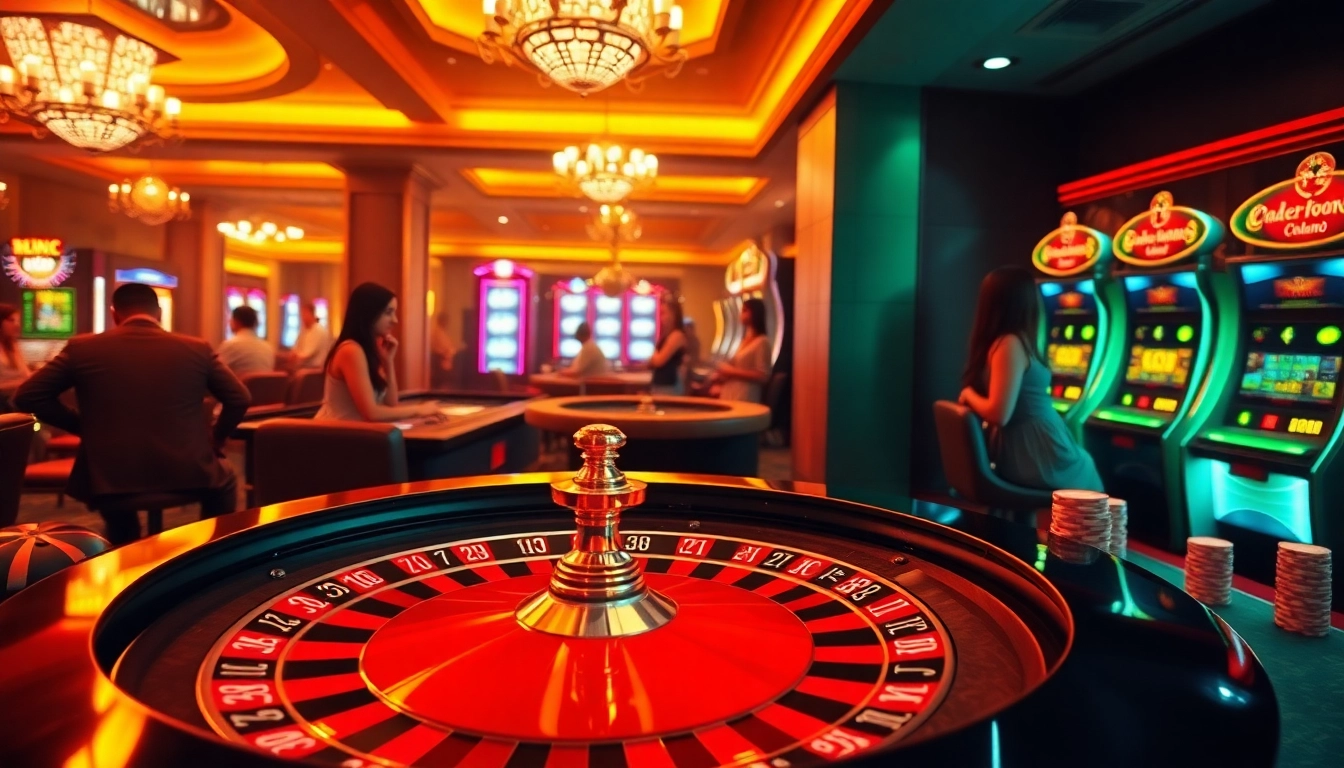 Experience the thrill of uu88 at a luxurious casino scene with a roulette table and vibrant betting atmosphere.