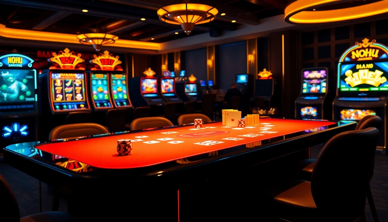 Engage with thrilling online gaming at NOHU's vibrant casino table.