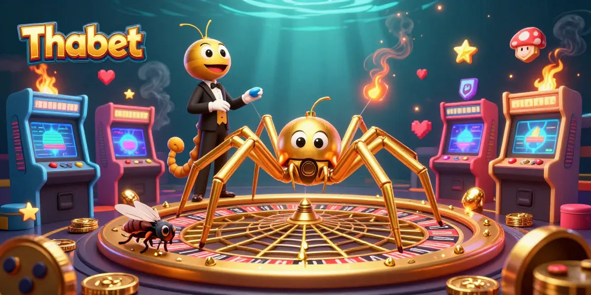 Thabet players engaging in thrilling bets beside a roulette wheel web in a vibrant casino scene.