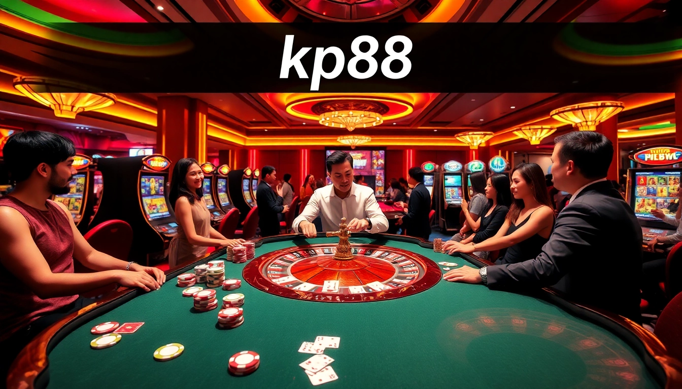 Experience the thrill of kp88 at a luxurious casino table with vibrant action and excitement.