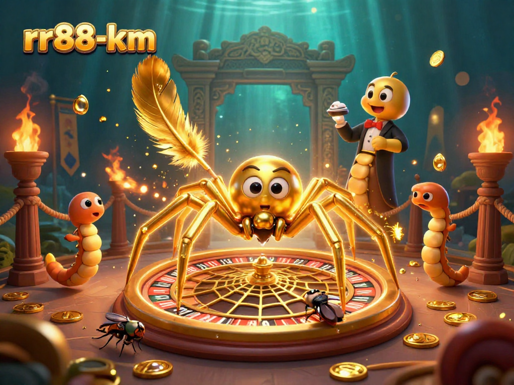 Engage with the thrilling rr88-km roulette experience as a spider spins its golden web.