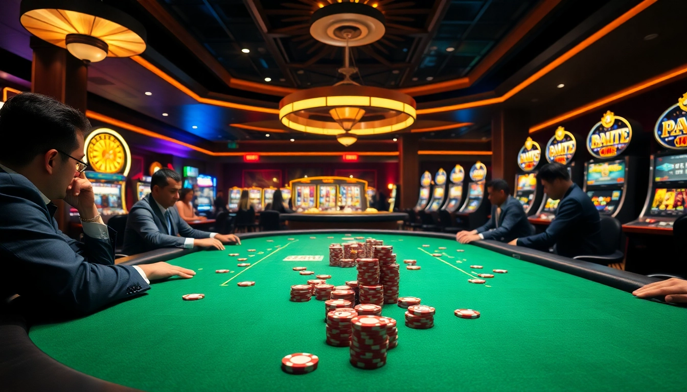 Engaging players at a poker table in a casino environment, experience chotruyen through thrilling narratives.