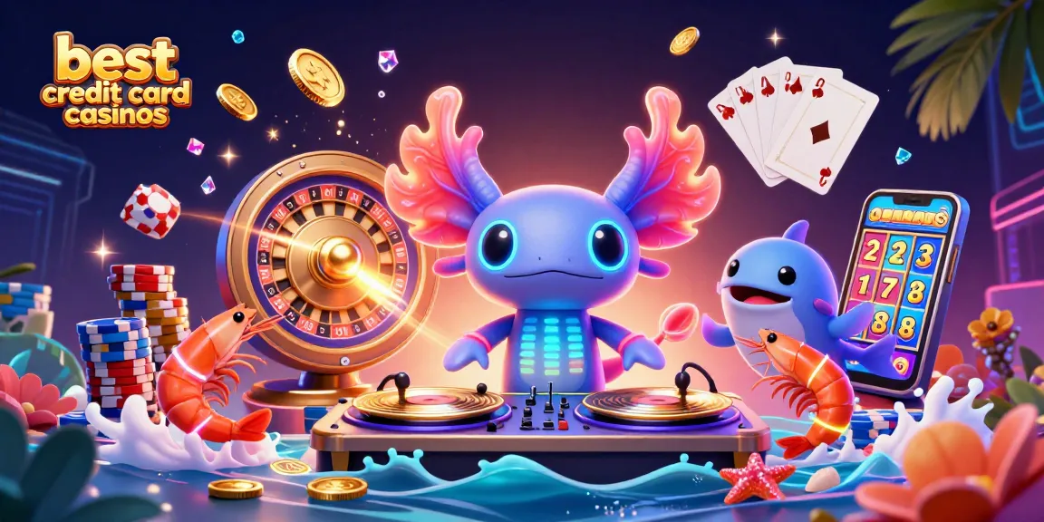 Engaging 3D scene showcasing the best credit card casinos, featuring vibrant characters and dynamic game elements.