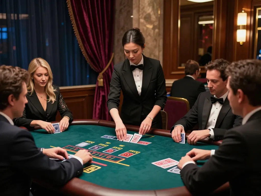 KUBET players making strategic bets at a live dealer blackjack table, enhancing the gaming experience.