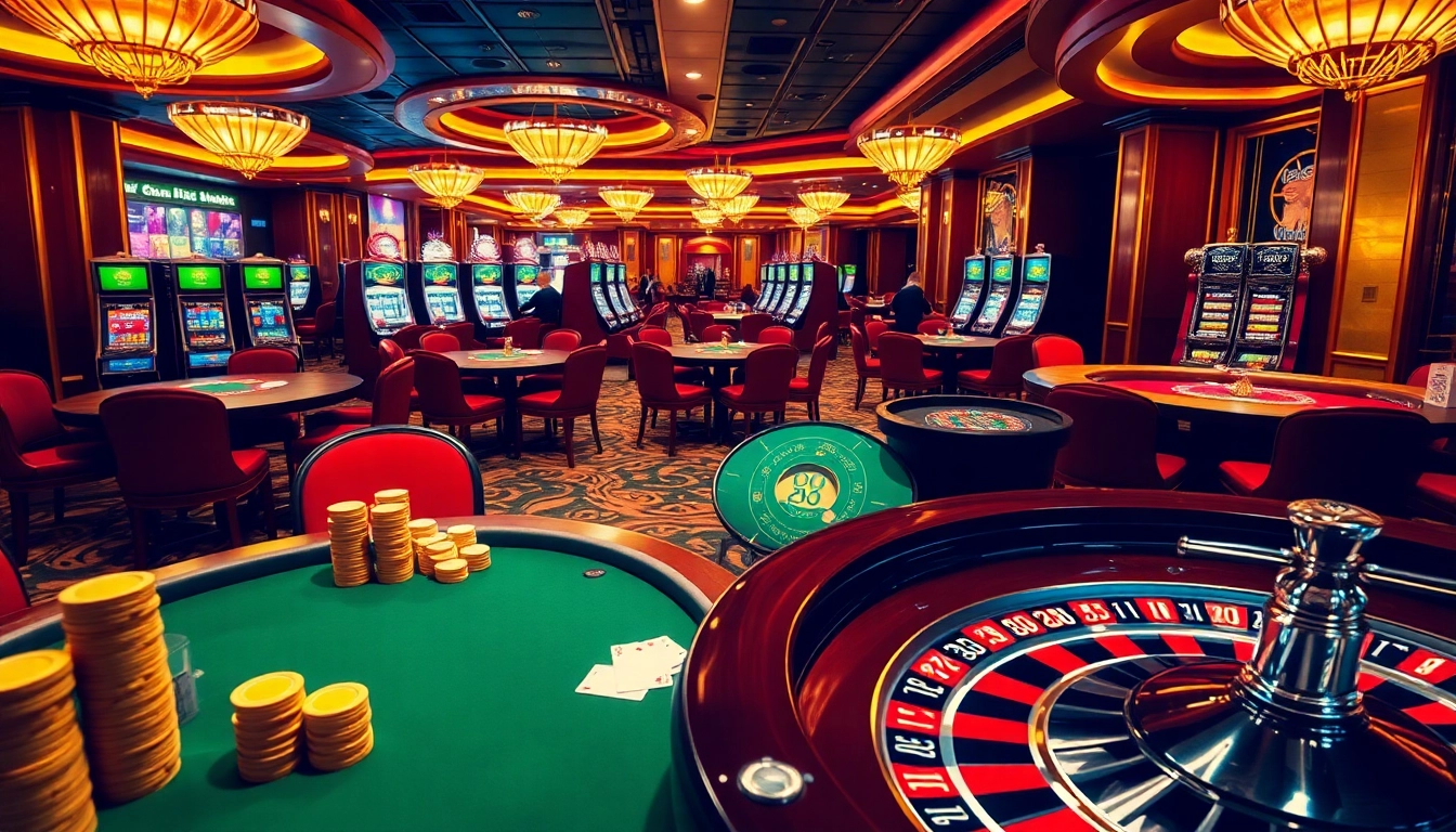 Players enjoying a vibrant casino experience at EE88 with roulette and poker games.