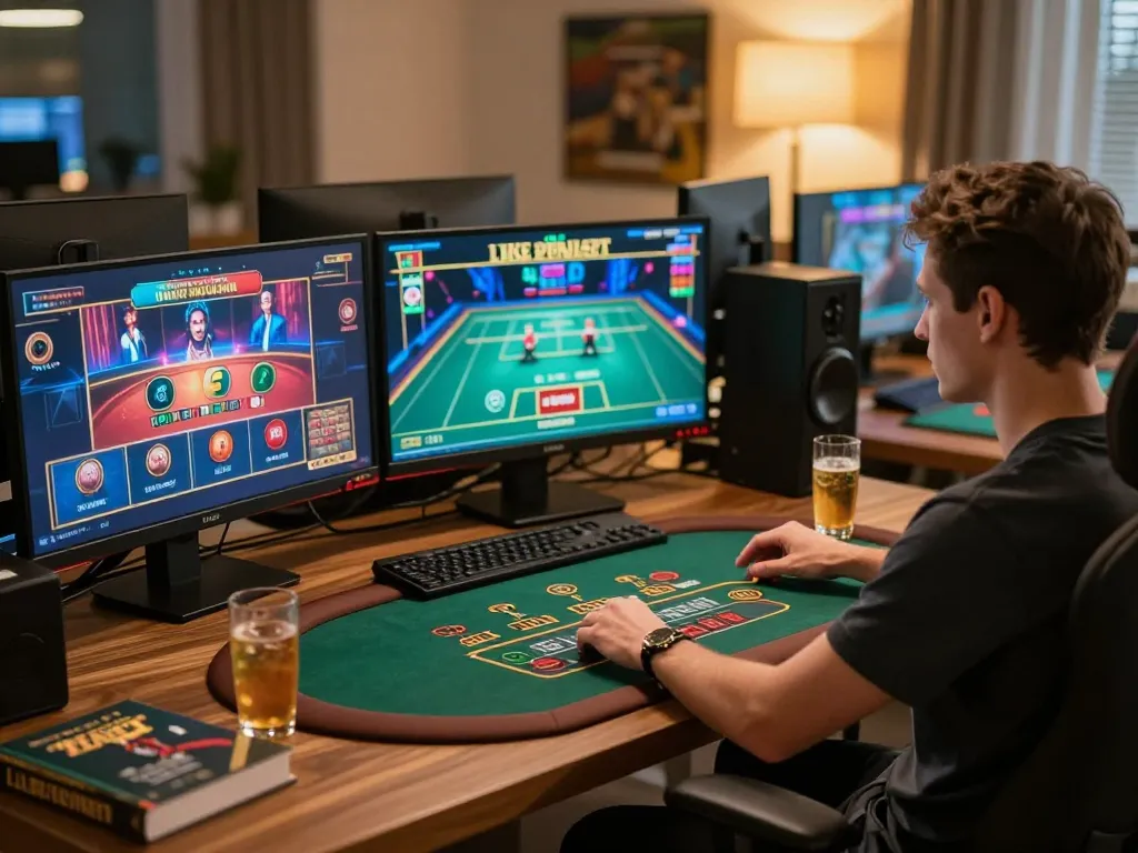 Engaging in live dealer blackjack on good88 platform from a stylish gaming desk.