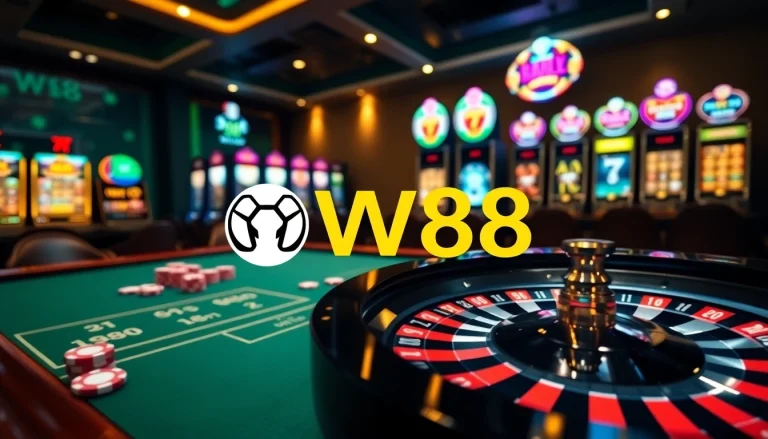 WW88 highlights an exciting online gambling experience with vibrant casino elements.
